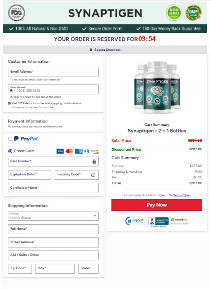 Synaptigen order page